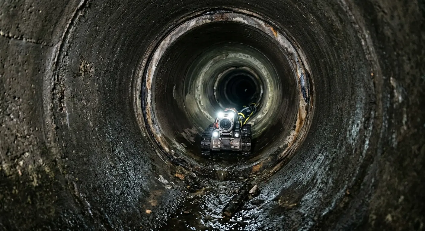 Robotic sewer camera inspecting pipe interior for Sewer Line Cleaning in Port Hueneme
